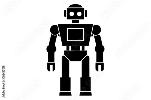 A modern robotics icon silhouette vector on white background.	