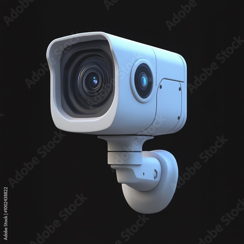 3D Flash Security Camera Icon: Enhanced Surveillance Illustration Logo