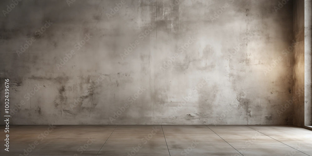 Concrete Wall and Tile Floor Interior Design Background Concrete Wall and Tile Floor Interior Design Background