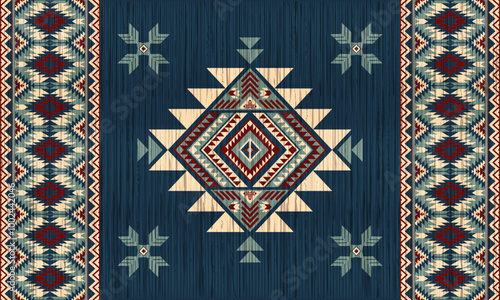 American tribal ethnic native pattern.Traditional Navajo,Aztec,Apache,Southwest and Mexican style fabric pattern.Abstract vector motifs pattern.For fabric,clothing,blanket,carpet,woven,wrap,decoration