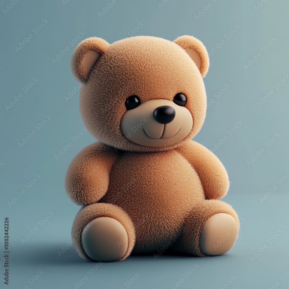 3D Teddy Bear Icon: Classic Soft Toy for Comfort Illustration Logo 3D Teddy Bear Icon: Classic Soft Toy for Comfort Illustration Logo
