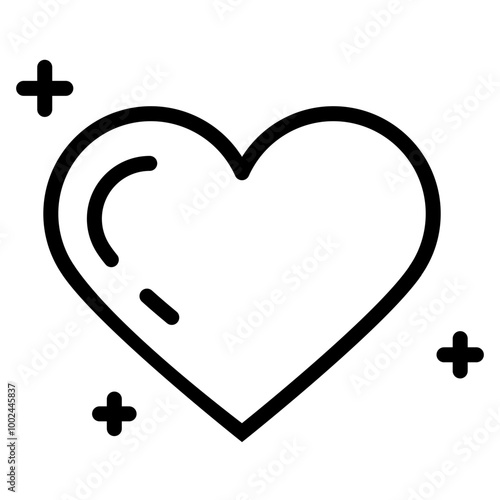 Heart icon in line style