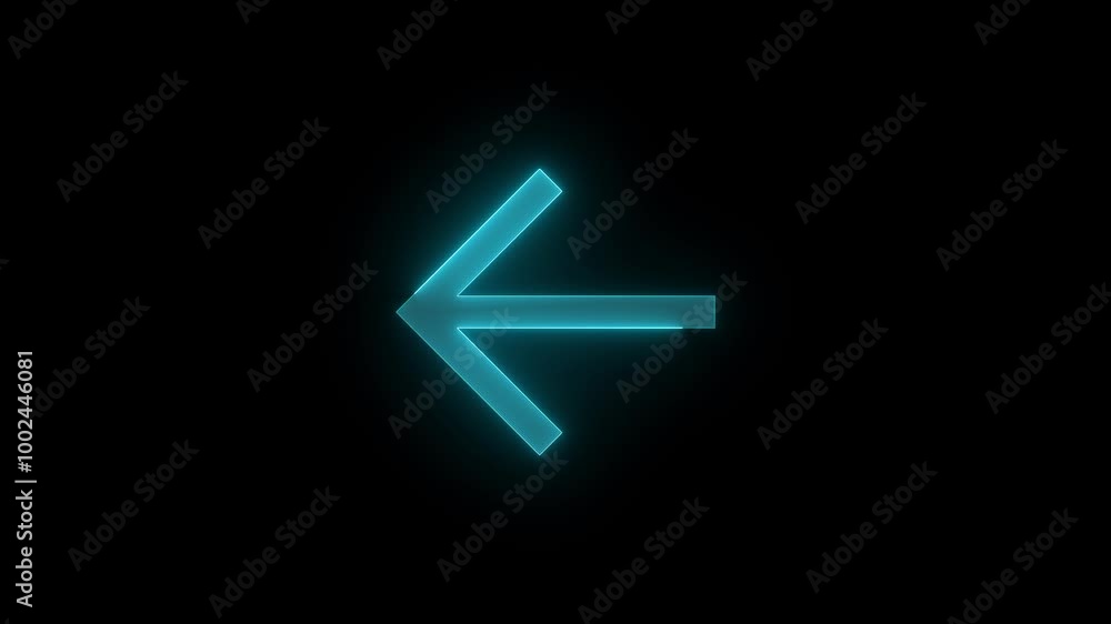 Glowing neon arrow symbol animated, Arrow back stroke icon glowing neon animation Glowing neon arrow symbol animated, Arrow back stroke icon glowing neon animation