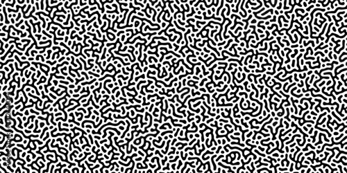 Organic seamless patterns with rounded lines Diffusion reaction background. Monochrome background of natural organic forms motion. Overlay template abstract Turing organic wallpaper background.