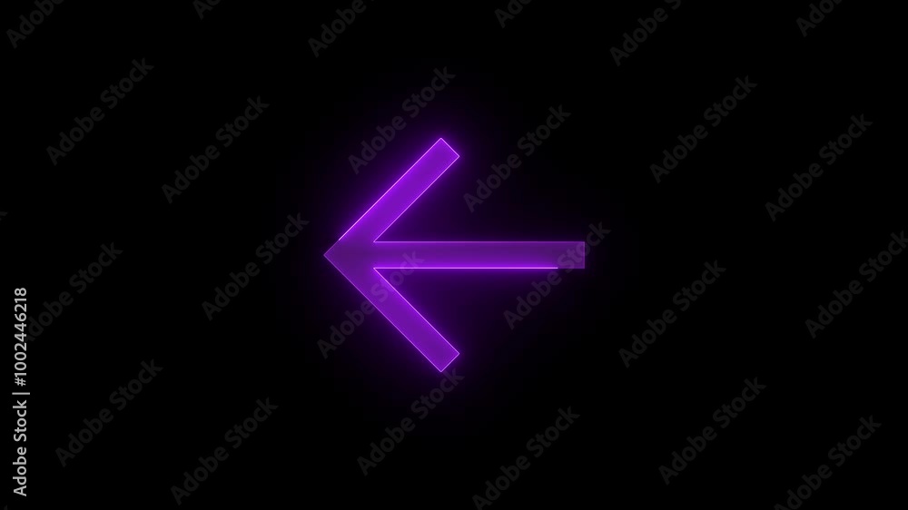 Glowing neon arrow symbol animated, Arrow back stroke icon glowing neon animation Glowing neon arrow symbol animated, Arrow back stroke icon glowing neon animation
