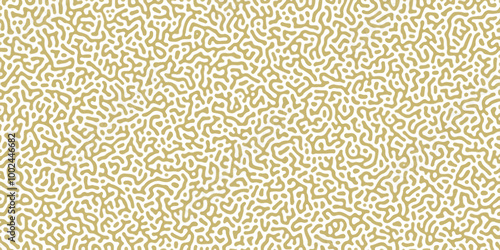 Abstract Reaction-diffusion Turing pattern natural texture golden gradient color scheme. Linear design with biological algorithm psychedelic background. Reaction-diffusion or truing pattern .