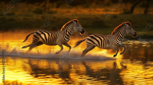 Zebras Sunset Splash.