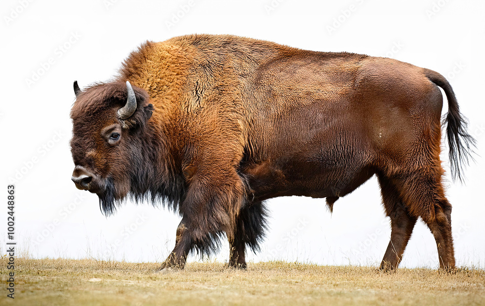 Fototapeta premium American bison isolated on white background