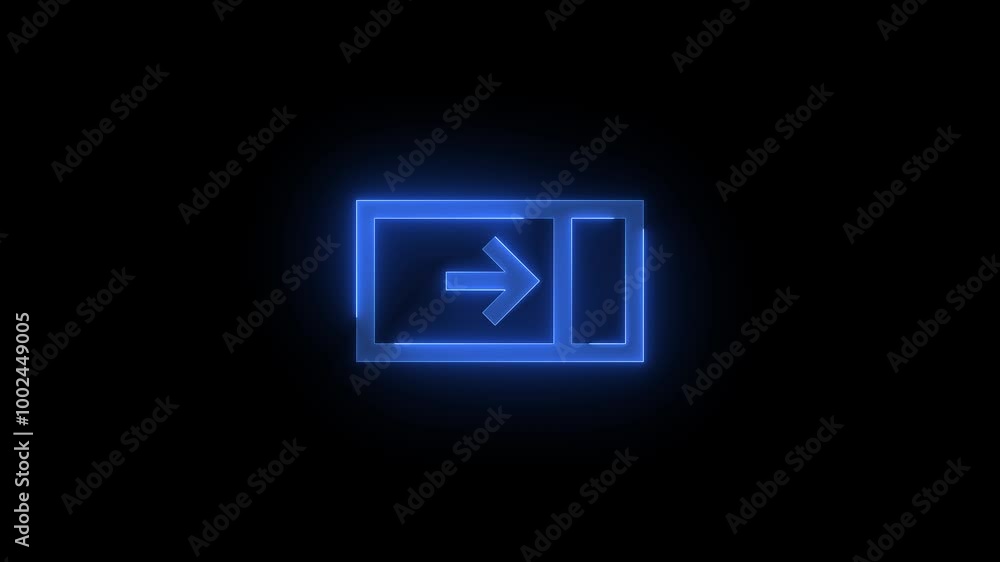 Close pane icon glowing neon blue color animation Close pane icon glowing neon blue color animation