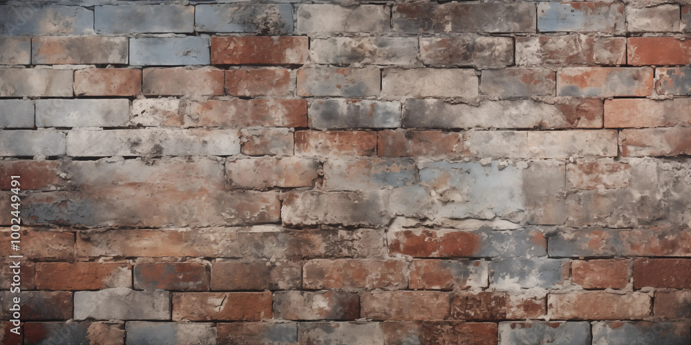 Obraz premium Grunge Brick Wall Texture Red Grey Brown Bricks