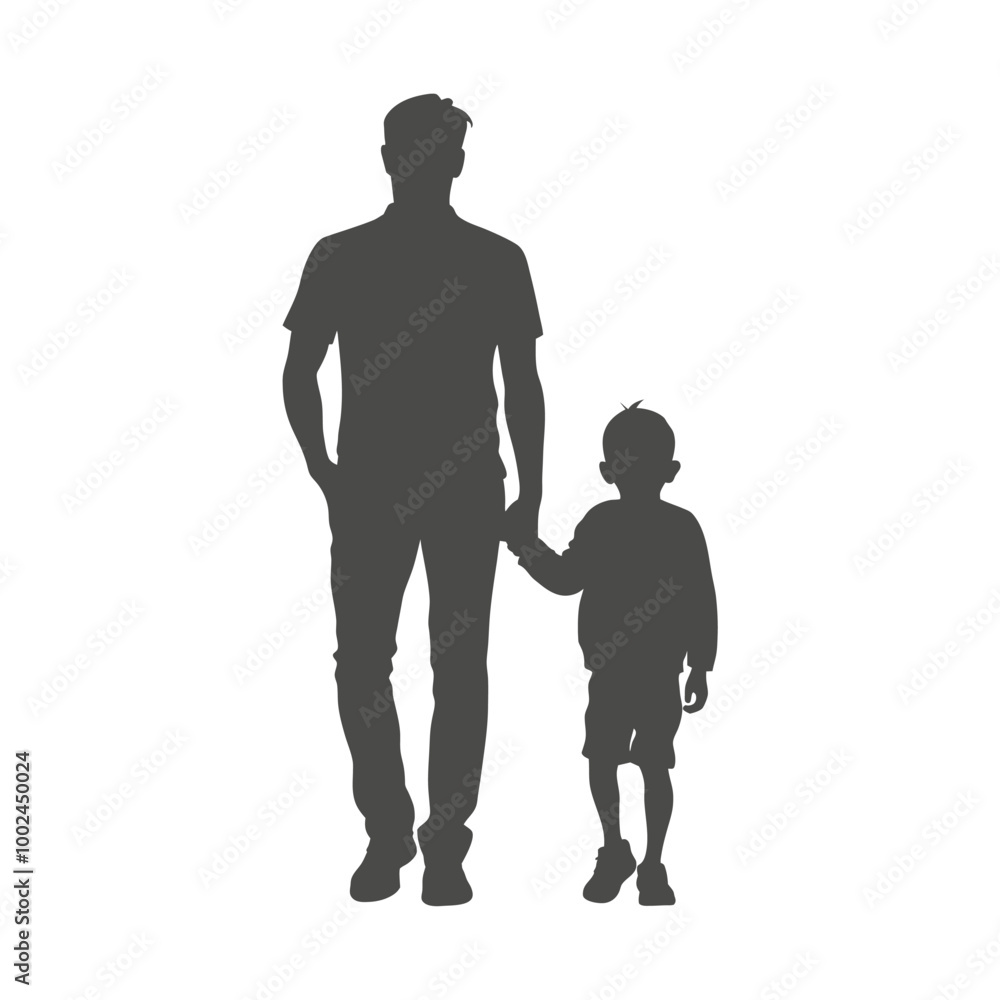 Happy parent walking with son. Father and child. Bonding relationship concept. Parenthood and adoption. Fathers Day Happy parent walking with son. Father and child. Bonding relationship concept. Parenthood and adoption. Fathers Day