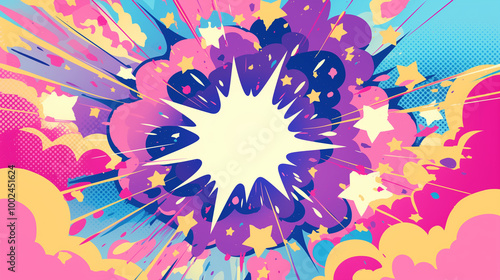 Bright abstract background in pop art comic style.
