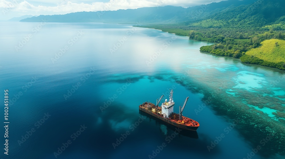 Fototapeta premium Evaluating offshore environmental impact assessments: essential for understanding marine ecosystem effects and ensuring sustainable practices with regulatory compliance