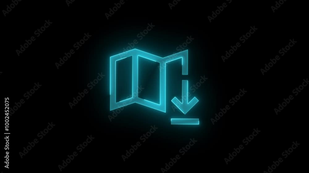 Download map stroke icon glowing neon animation Download map stroke icon glowing neon animation