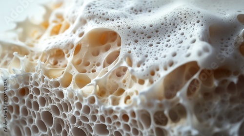 Close-up of Beer Foam: Abstract Bubbles and Texture