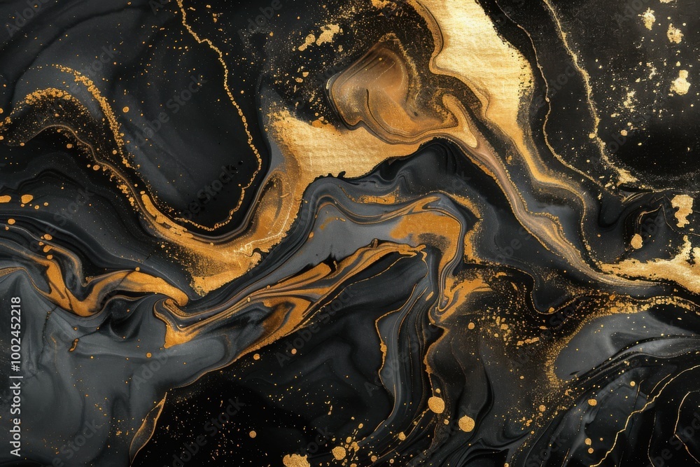 Abstract Black and Gold Marble Texture with Luxurious Fluid Art Accents
Abstract Black and Gold Marble Texture with Luxurious Fluid Art Accents