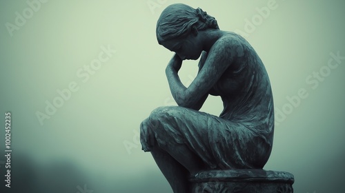 Grief's all-encompassing sorrow: exploring the deep sadness associated with loss, whether of loved ones, opportunities, or life phases, and the heavy emotional weight that lingers photo