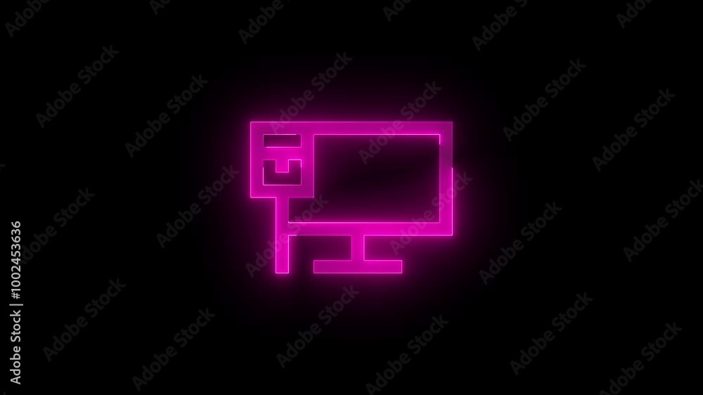 Ethernet icon glowing neon animation Ethernet icon glowing neon animation