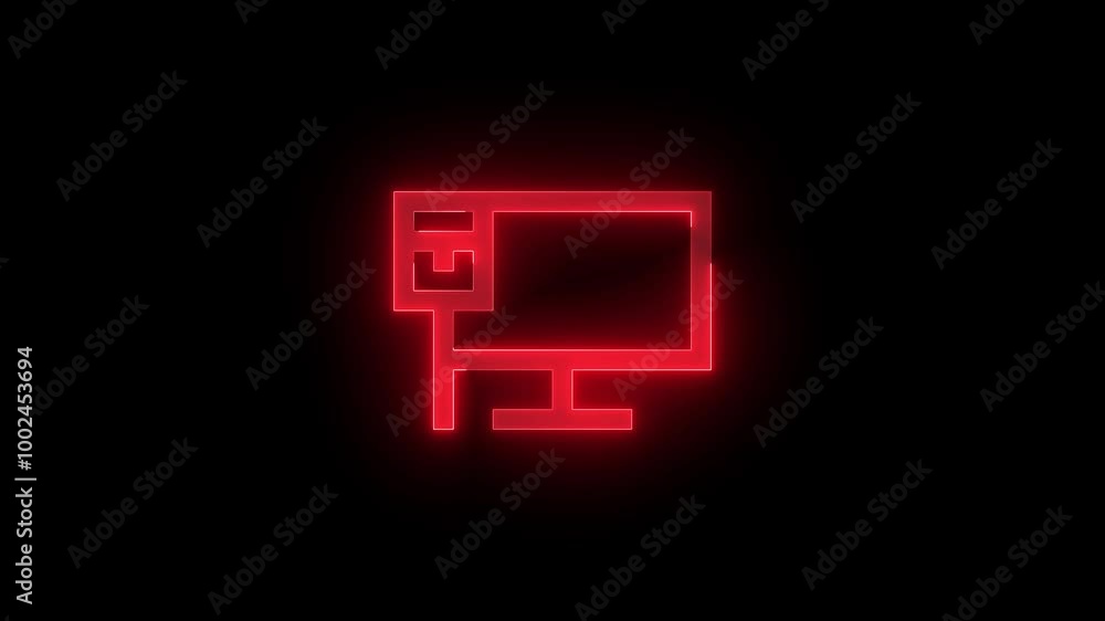 Ethernet icon glowing neon animation Ethernet icon glowing neon animation
