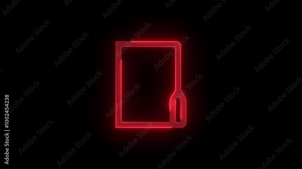 Folder symbol stroke icon glowing neon yellow color animation Folder symbol stroke icon glowing neon yellow color animation