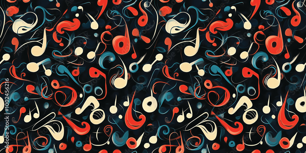Colorful Music Note Seamless Pattern Design Colorful Music Note Seamless Pattern Design