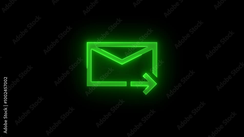 Mail forward icon glowing neon animation Mail forward icon glowing neon animation