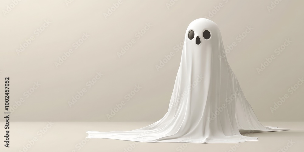 Isolated white sheet ghost illustration background. Halloween concept. Isolated white sheet ghost illustration background. Halloween concept.