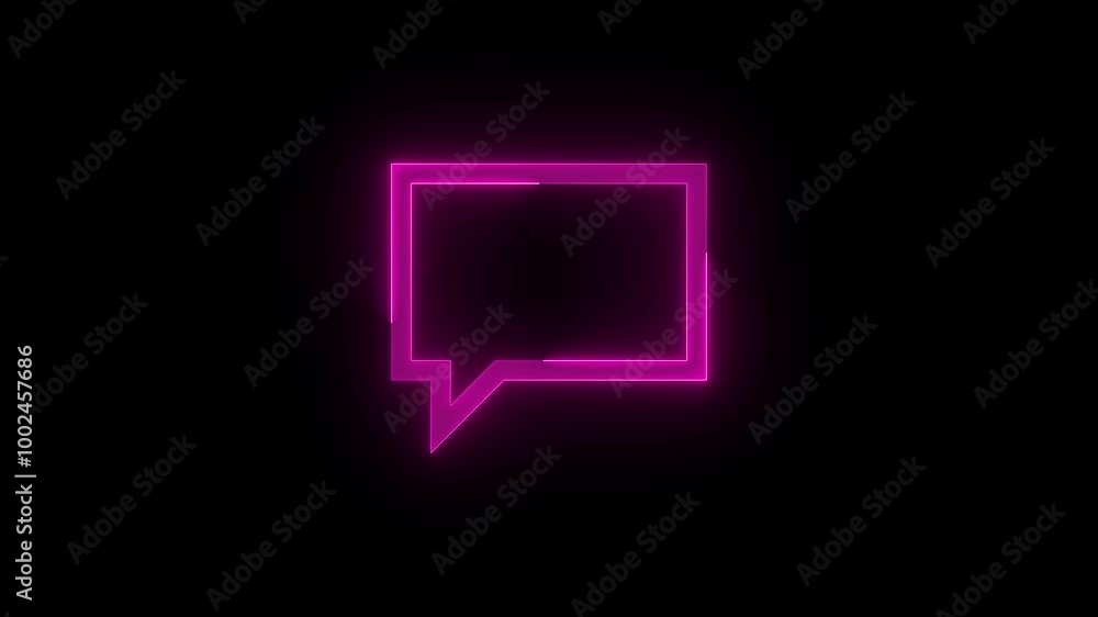 Message icon glowing neon animation Message icon glowing neon animation