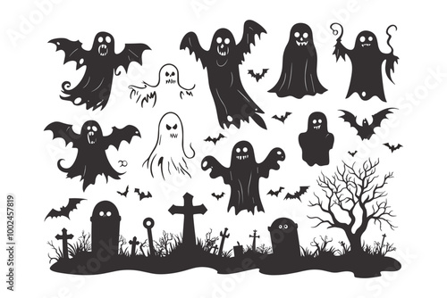 Eerie Ghost Silhouettes Haunting Night