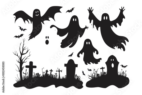 Eerie Ghost Silhouettes Haunting Night