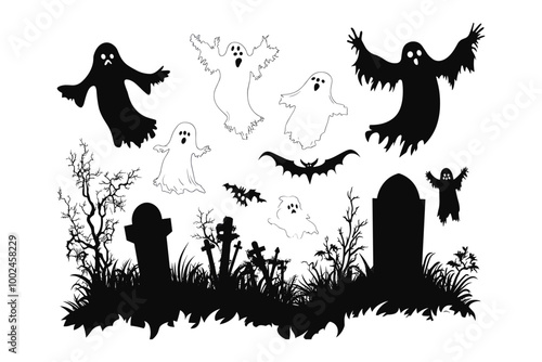 Eerie Ghost Silhouettes Haunting Night