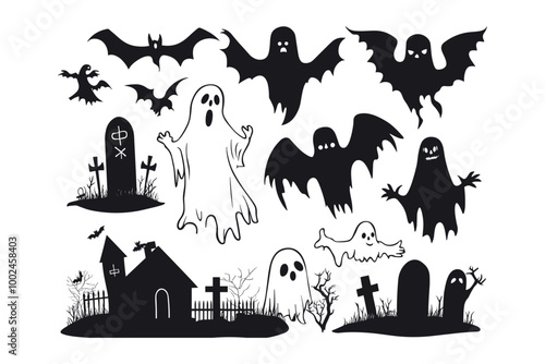 Eerie Ghost Silhouettes Haunting Night