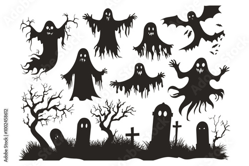 Eerie Ghost Silhouettes Haunting Night