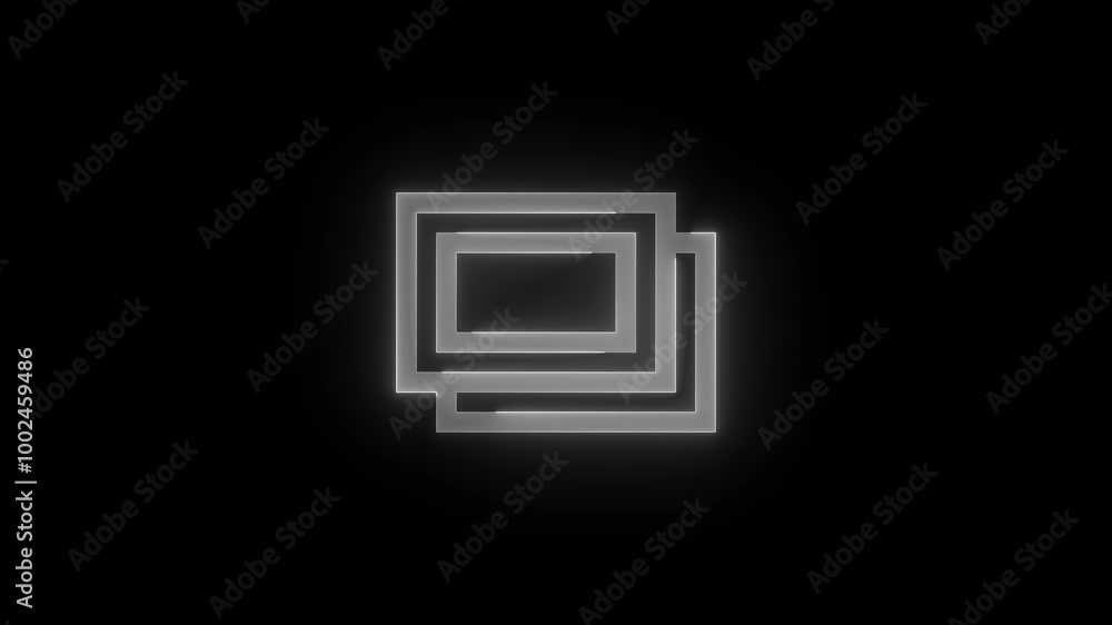 Picture icon glowing neon animation Picture icon glowing neon animation