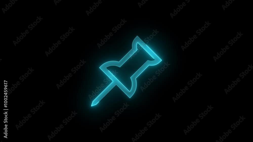 Pinned icon glowing neon animation Pinned icon glowing neon animation
