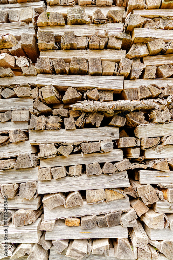 Woodpile in the mountains in South Tyrol Woodpile in the mountains in South Tyrol