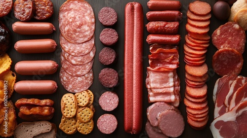 A table of processed meat products like hot dogs, deli meats, and bacon, emphasizing their preservatives and sodium levels