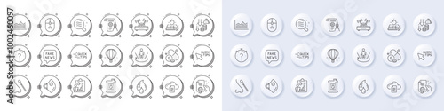 Certificate, Nasal test and Augmented reality line icons. White pin 3d buttons, chat bubbles icons. Pack of Oil barrel, Air balloon, Quick tips icon. Vector