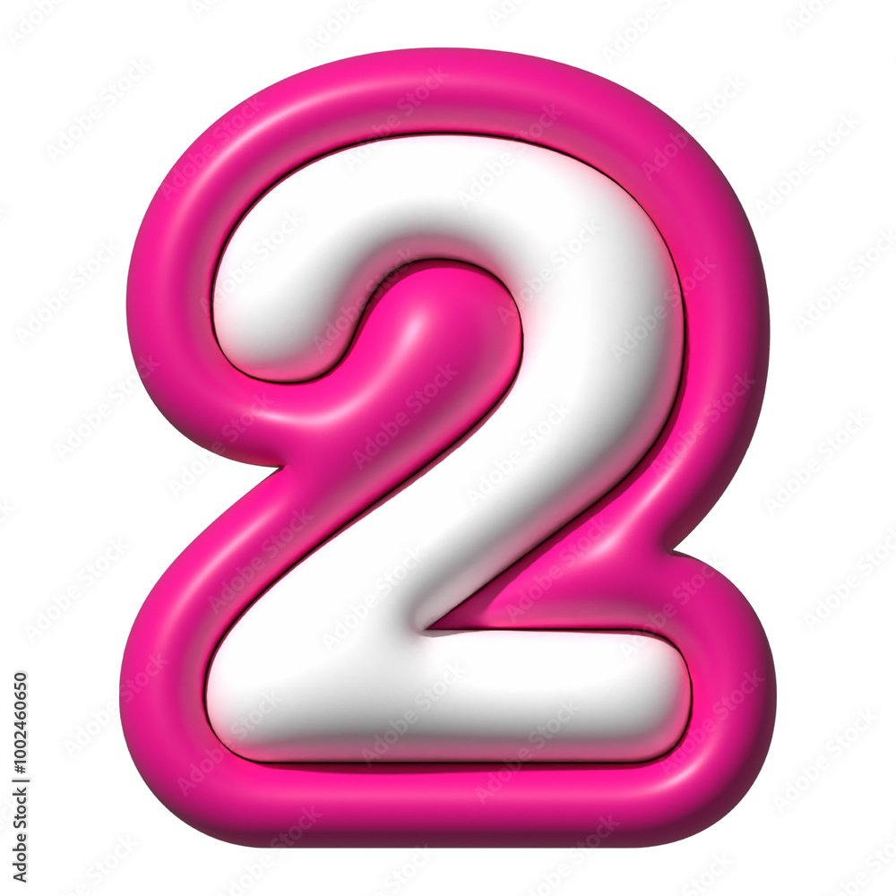 number 2 3D number 2 3D