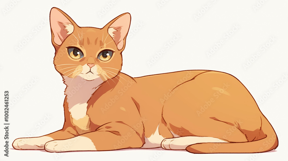Adorable Orange Tabby Cat Illustration Adorable Orange Tabby Cat Illustration