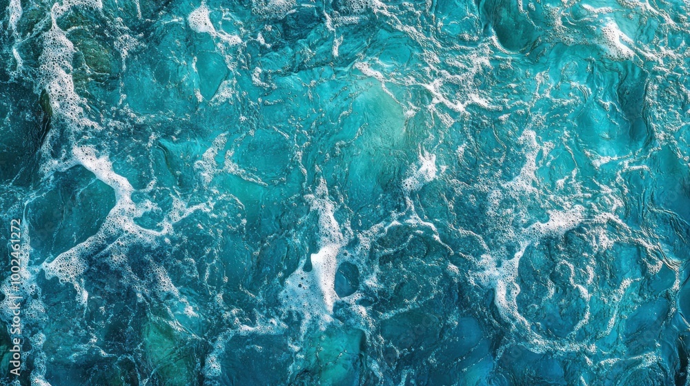 Fototapeta premium Turquoise Waters with White Foam