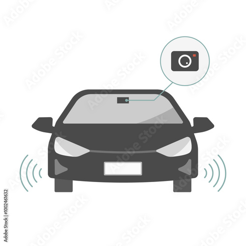 自動運転・セキュリティ装備の先進安全自動車のアイコン