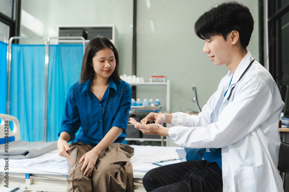 medicine, healthcare and people concept - doctor with tablet pc computer talking to woman patient at hospital. medicine, healthcare and people concept - doctor with tablet pc computer talking to woman patient at hospital.