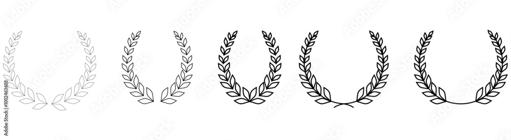 Laurel wreath silhouette vector collection... Laurel wreath silhouette vector collection...