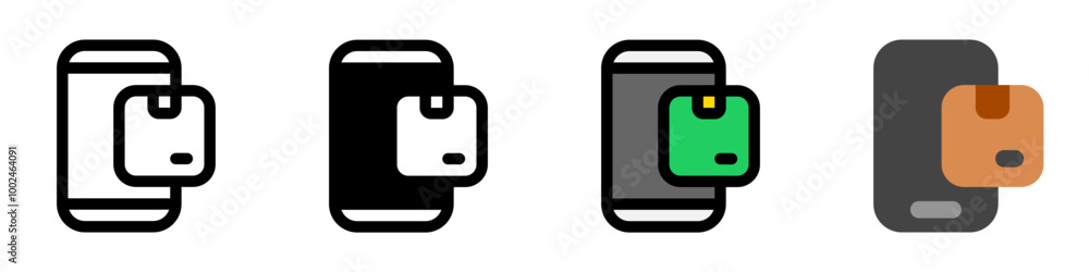 Editable package, tracking app, mobile phone vector icon. Shipping, delivery, e-commerce, logistics. Part of a big icon set family. Perfect for web and app interfaces, presentations, infographics, etc Editable package, tracking app, mobile phone vector icon. Shipping, delivery, e-commerce, logistics. Part of a big icon set family. Perfect for web and app interfaces, presentations, infographics, etc