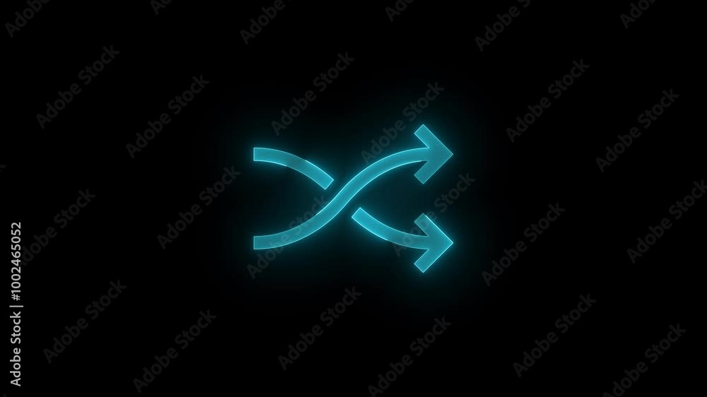 Shuffle icon glowing neon animation Shuffle icon glowing neon animation