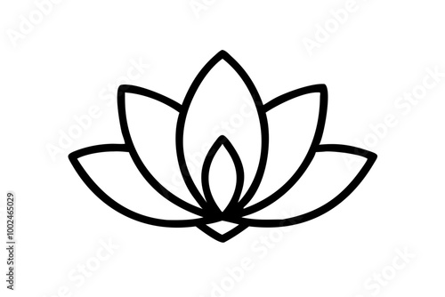 Beautiful Asymmetrical Lotus Flower Vector Illustration for Artistic and Creative Endeavors
