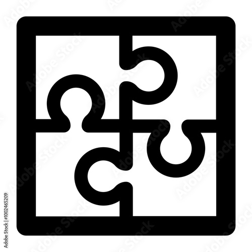 Complete Puzzle Icon - Outline icon