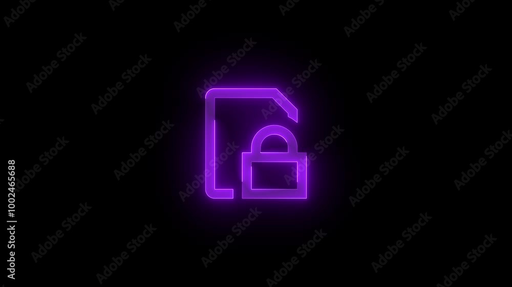 SIM lock symbol stroke icon glowing neon animation SIM lock symbol stroke icon glowing neon animation