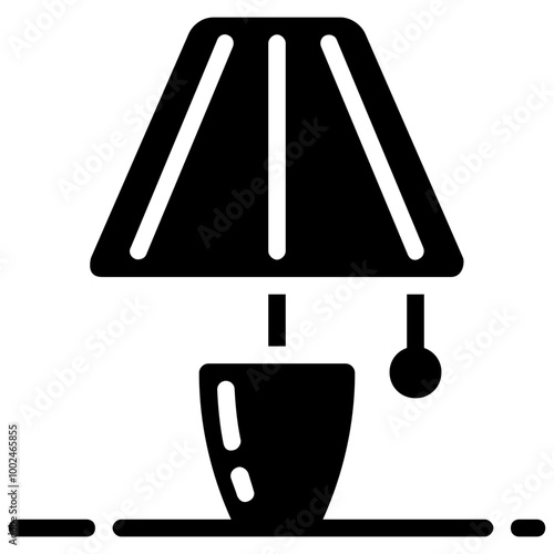 bedside lamp glyph vector icon